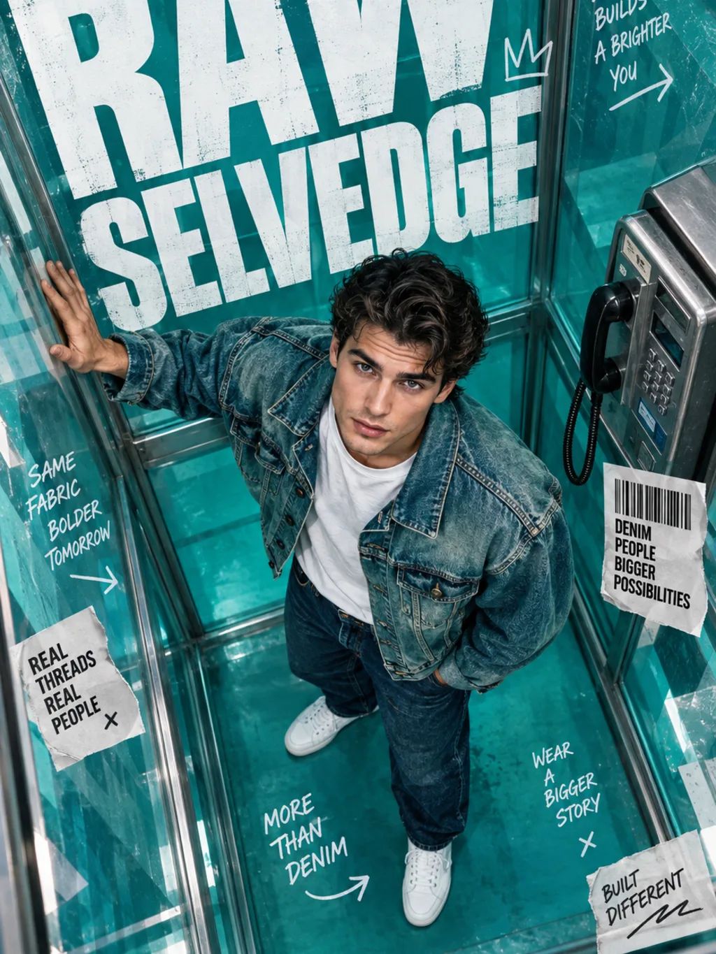 Raw Selvedge Denim Editorial — Editorial AI image prompt example generated with ChatGPT (denim, fashion editorial)