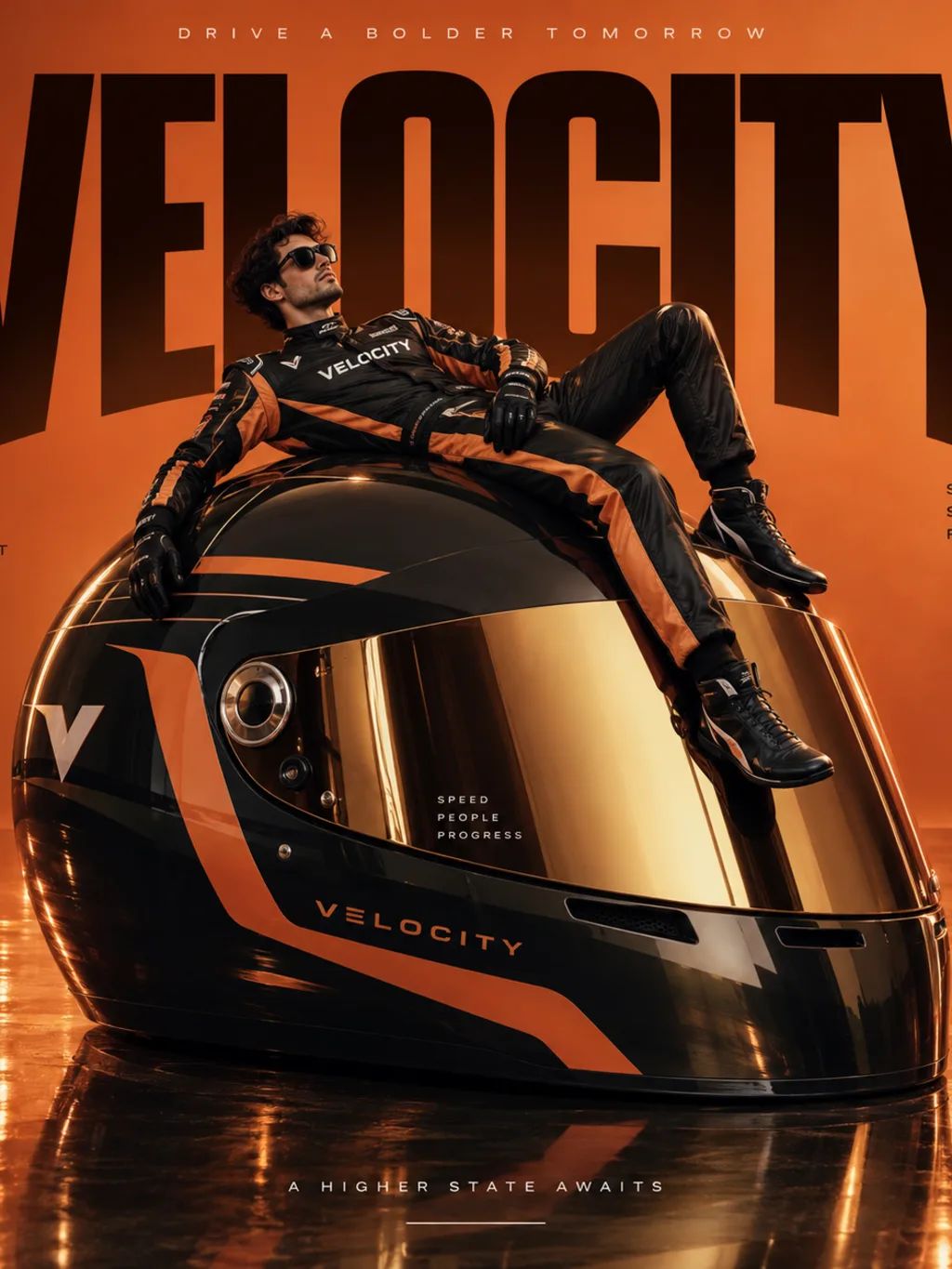 Velocity Avant-Garde Motorsport Fashion — Editorial AI image prompt example generated with ChatGPT (avant-garde, motorsport)