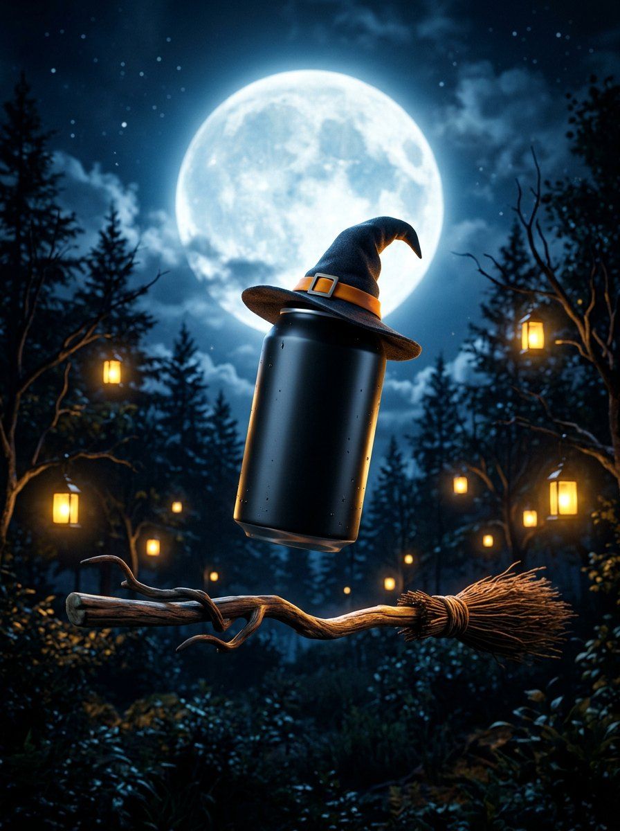 Halloween Edition Soda Can Design — Packaging AI image prompt example generated with ChatGPT (halloween, fantasy)
