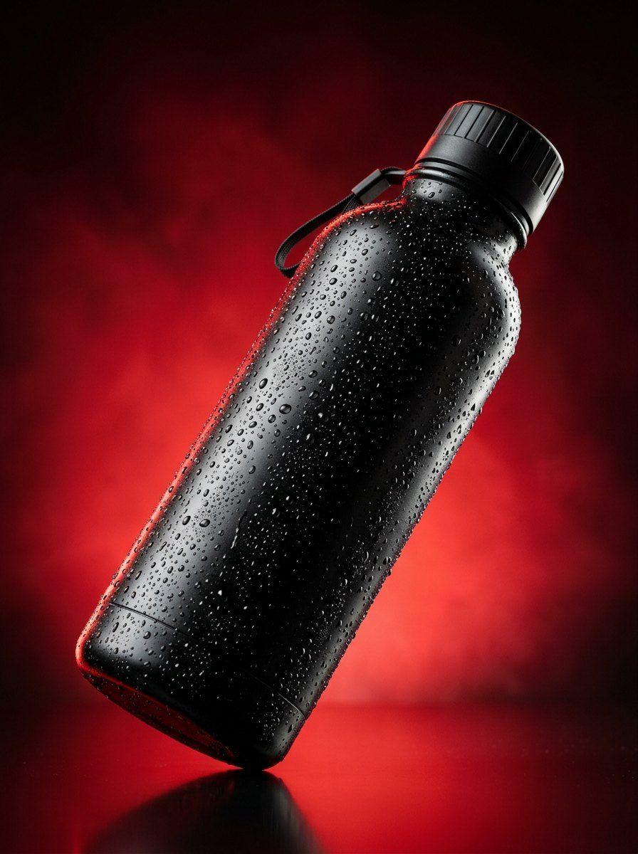 Dynamic Product Shot with Water Drops — Product AI image prompt example generated with Nano Banana (high contrast, condensation)