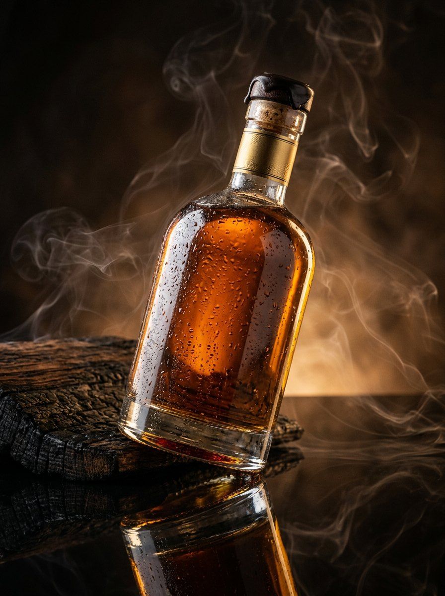 Luxury Whiskey Bottle Product Photography — Food & Drink AI image prompt example generated with Gemini (whiskey, beverage)