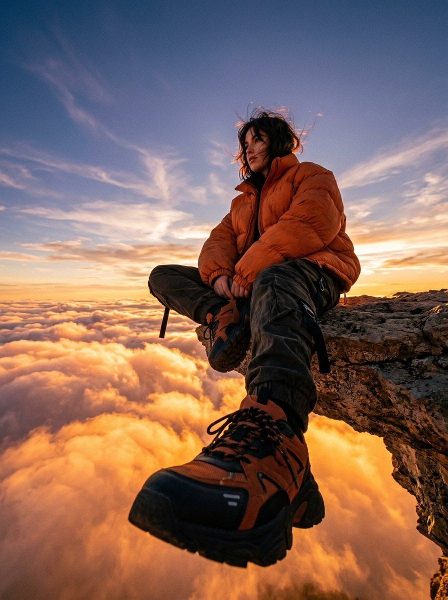 Streetwear Above the Clouds — Streetwear AI image prompt example generated with Nano Banana (streetwear, surreal)