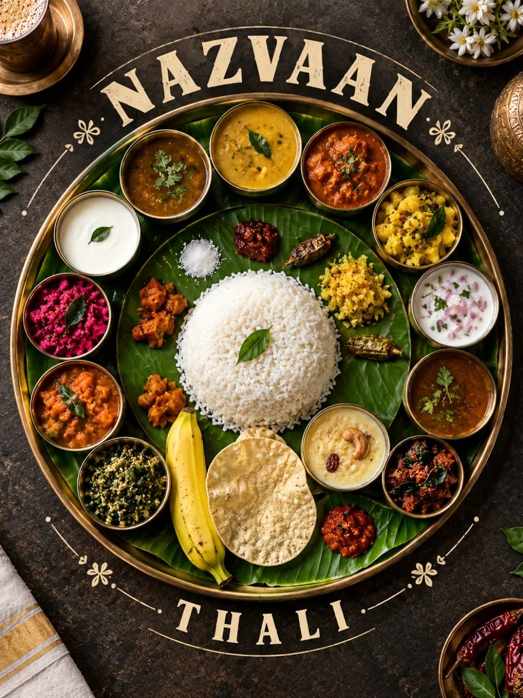 Thali Mandala Poster — Conceptual AI image prompt example generated with ChatGPT (mandala, thali)