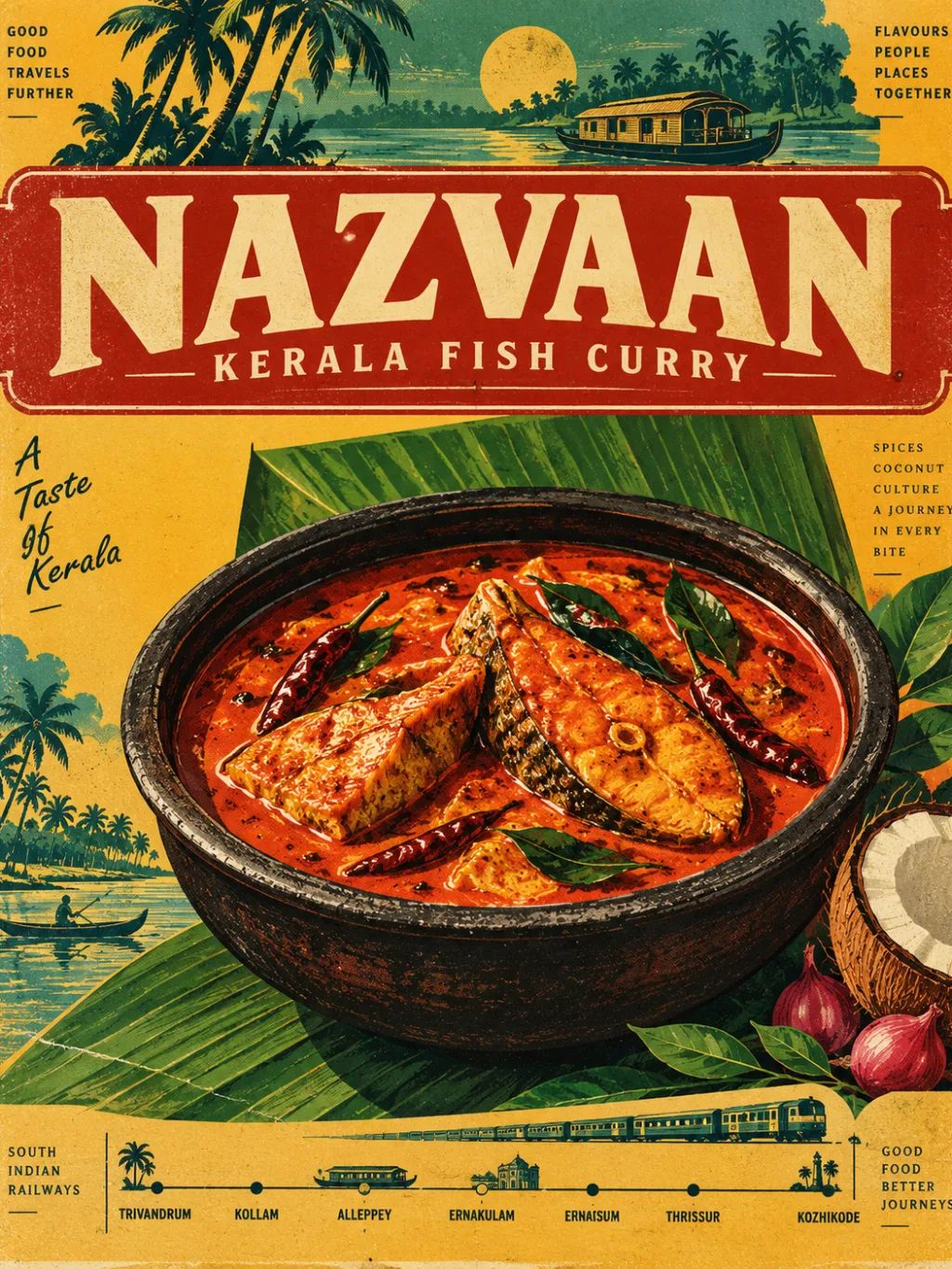 1950s Indian Travel Poster — Retro AI image prompt example generated with ChatGPT (1950s, vintage travel poster)