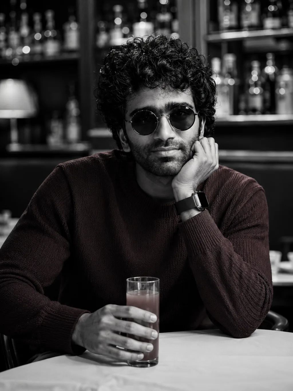 Cafe Shop Cinematic prompt Pradeep — Portrait AI image prompt example generated with ChatGPT (cinematic, editorial)