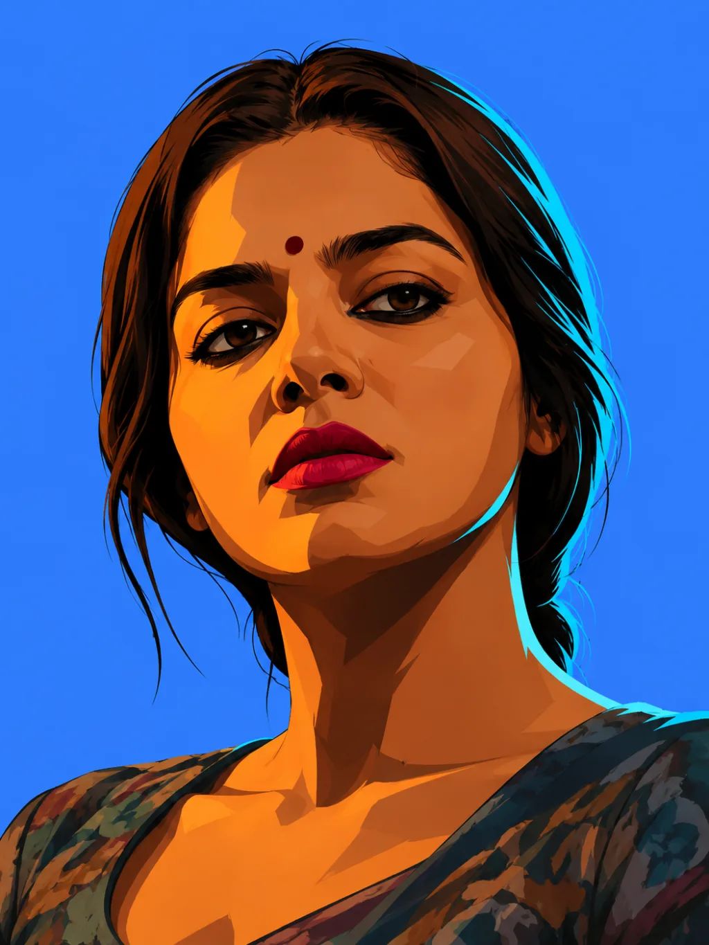 The Aura Portrait — Cinematic Vector Style — Painterly AI image prompt example generated with ChatGPT (cinematic, vector)