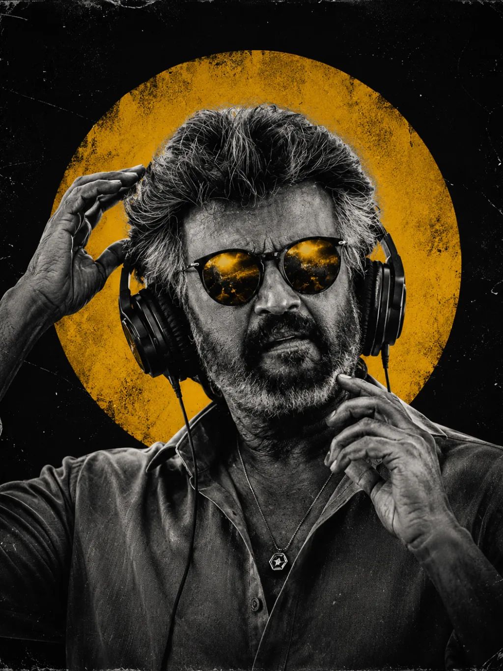 Golden Frequency — Cinematic AI Music Poster Portrait — Portrait AI image prompt example generated with ChatGPT (AI image prompt, AI prompts)
