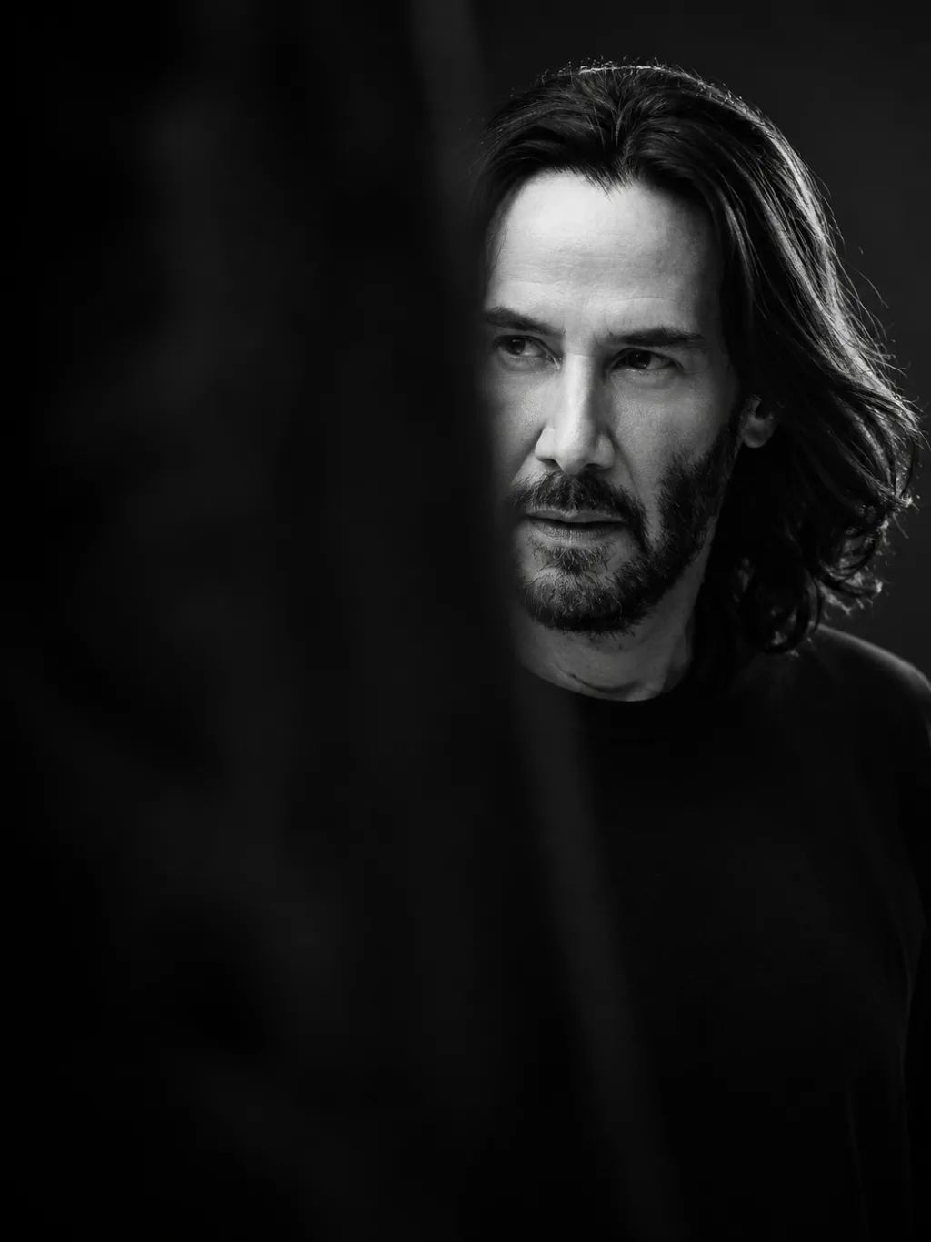 Monochrome Foreground Bokeh Portrait — Portrait AI image prompt example generated with ChatGPT (monochrome, cinematic)