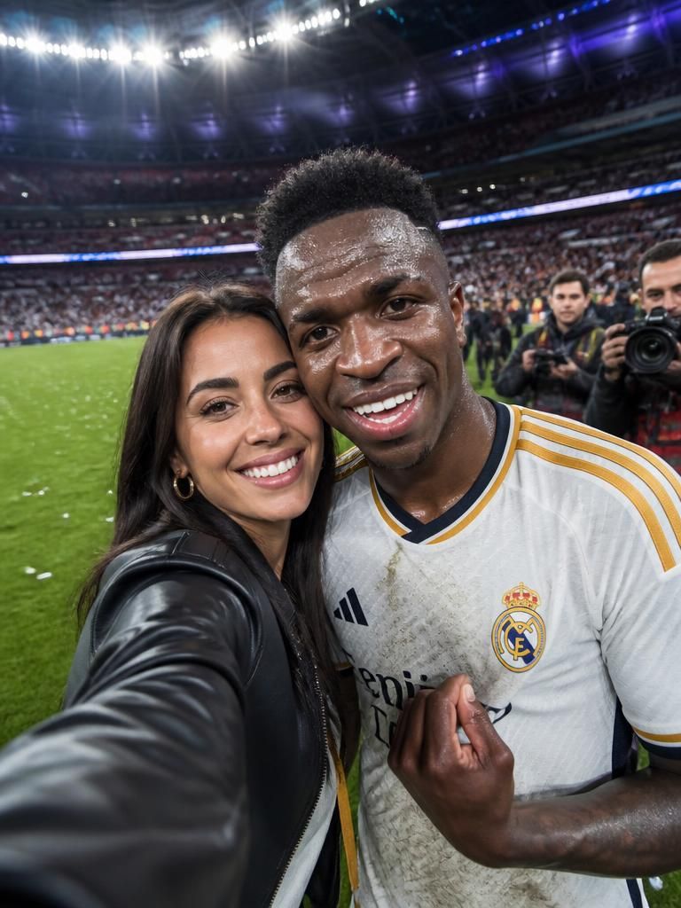 Post-Match Pitch Selfie — Selfie AI image prompt example generated with Gemini (selfie, football)