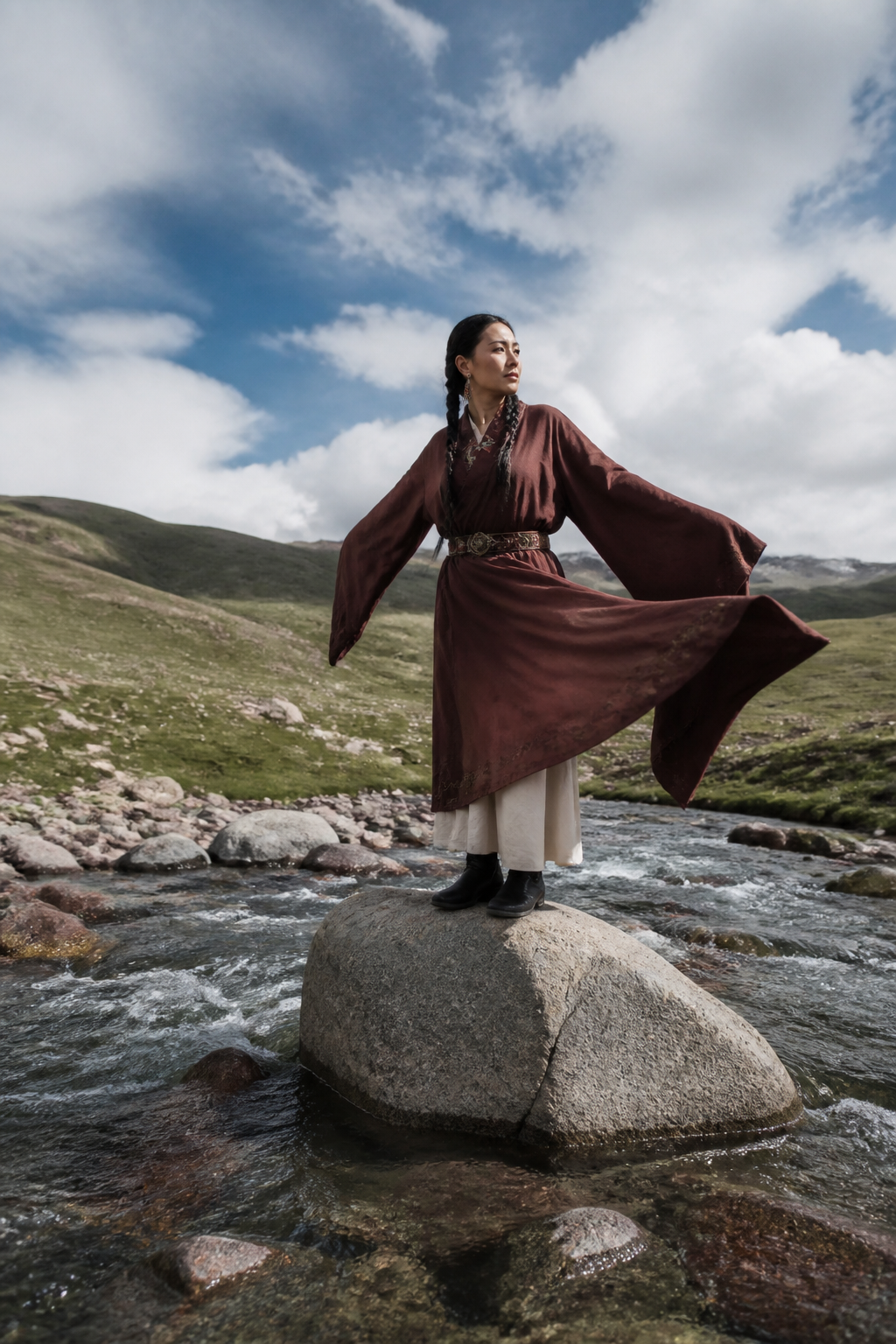 Central Asian Steppe — Cinematic AI image prompt example generated with Gemini (kyrgyzstan, steppe)
