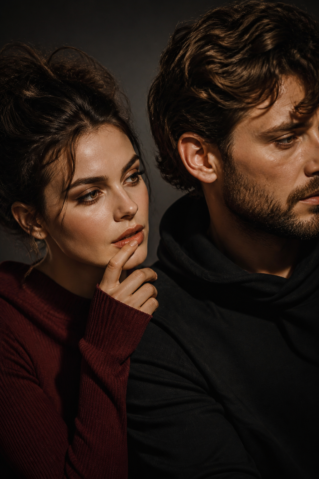 Cinematic Couple Portrait — Portrait AI image prompt example generated with Gemini (couple, portrait)