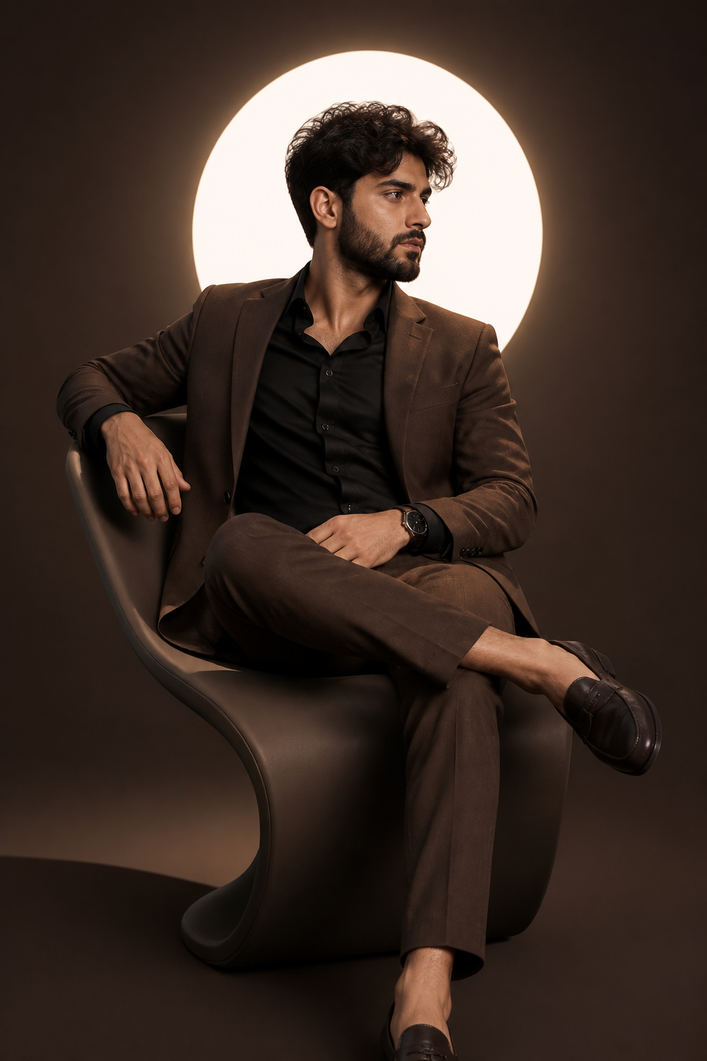 Cinematic Studio Portrait — Portrait AI image prompt example generated with Gemini (portrait, studio)