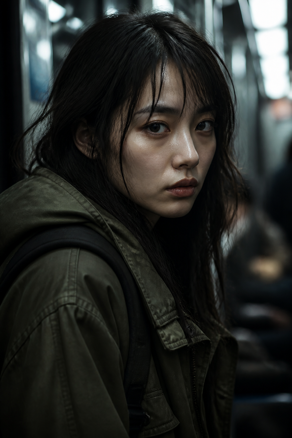 Cinematic Subway Portrait — Cinematic AI image prompt example generated with Gemini (cinematic, portrait)
