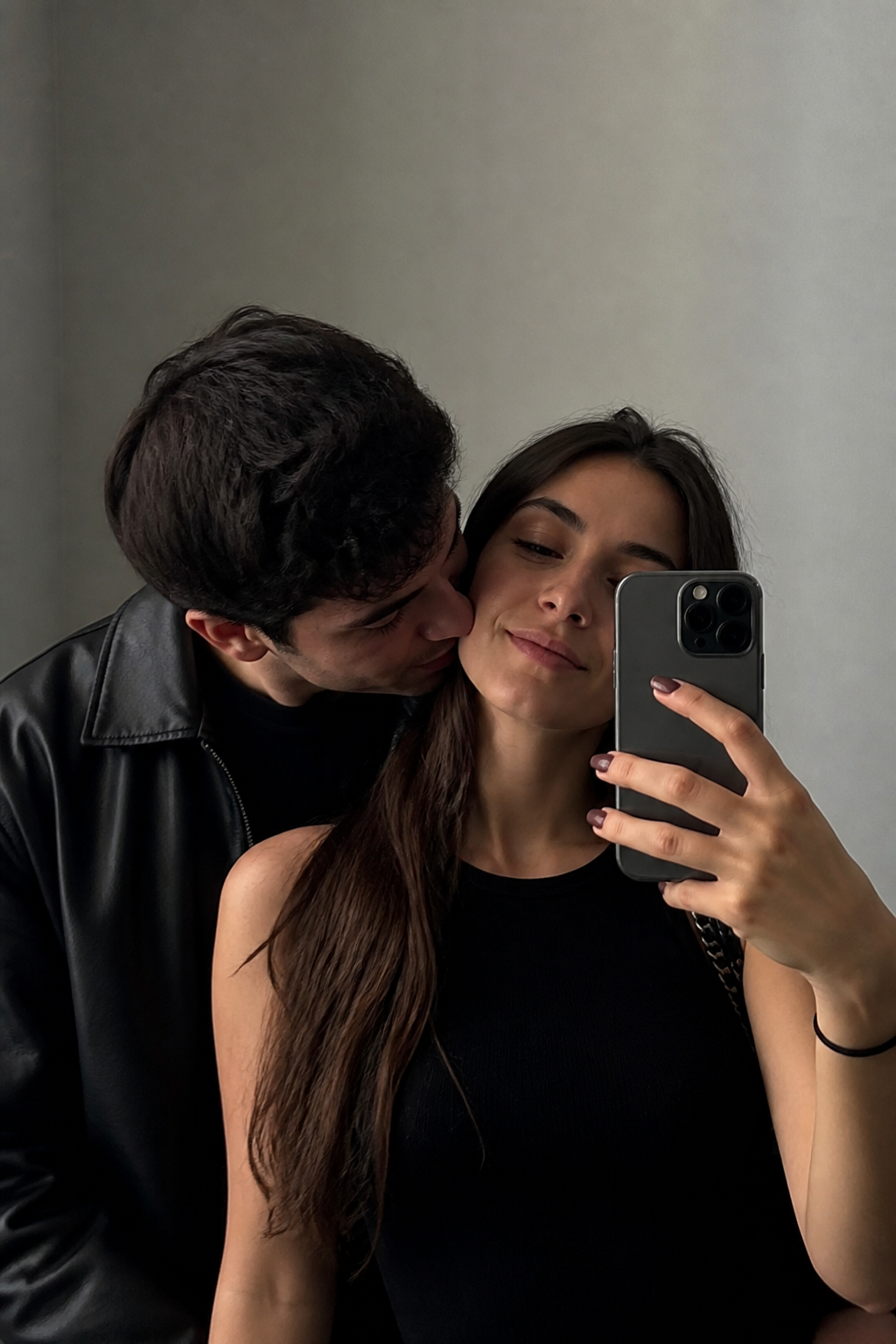 Couple Mirror Selfie — Selfie AI image prompt example generated with Gemini (couple, selfie)