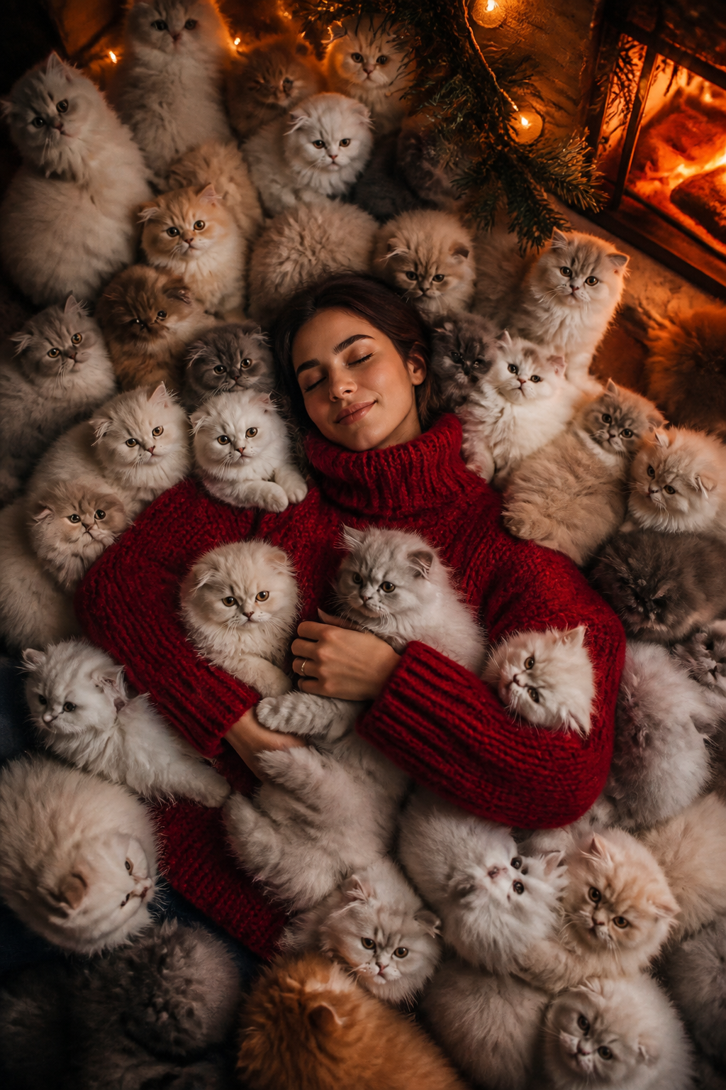 Cozy Kitten Cloud — Portrait AI image prompt example generated with Gemini (kittens, winter)