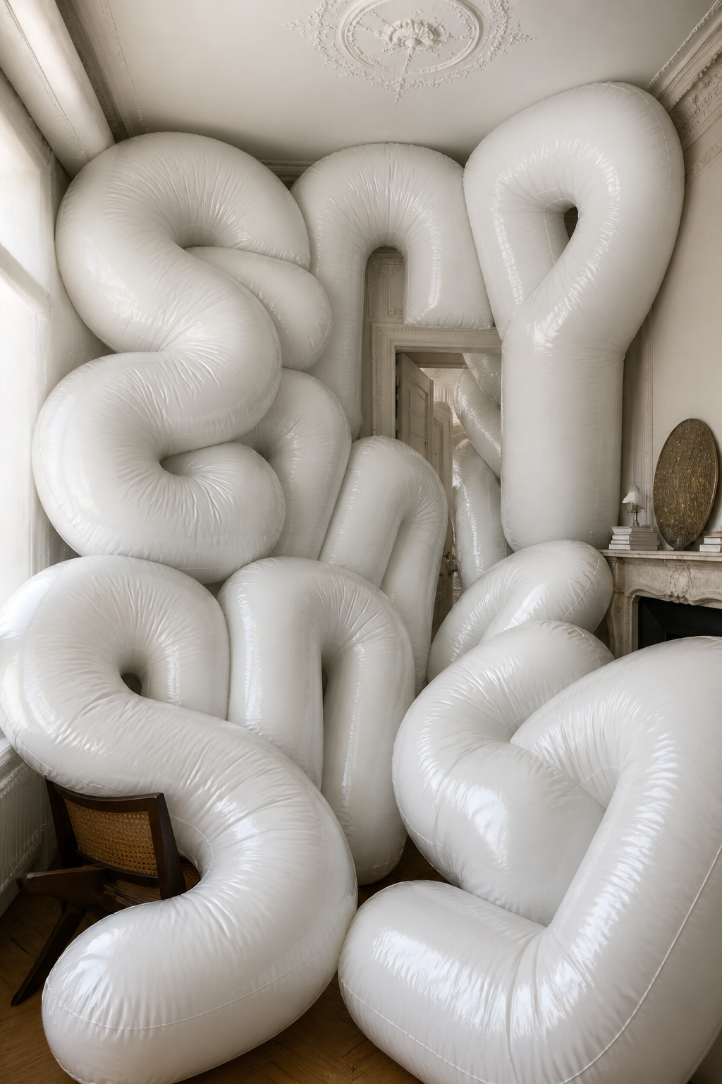 Giant Inflatable Letters — Selfie AI image prompt example generated with Nano Banana (inflatable, balloons)