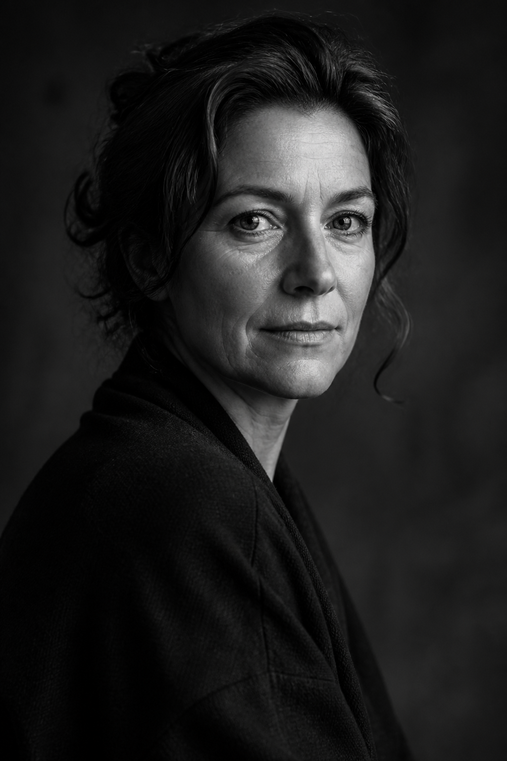 Leibovitz Studio Portrait — Portrait AI image prompt example generated with Gemini (portrait, monochrome)