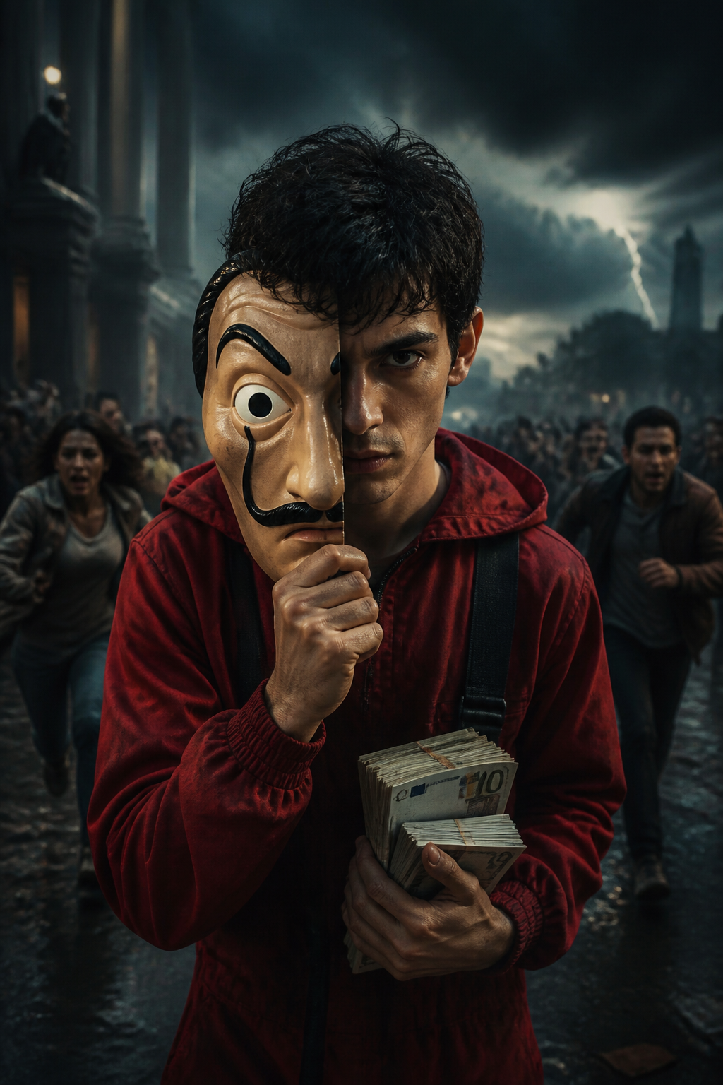 Money Heist Mask — Cinematic AI image prompt example generated with ChatGPT (cinematic, heist)