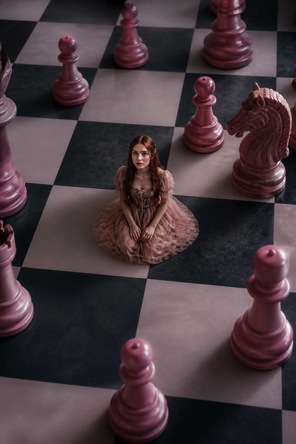 Surreal Chessboard Fantasy — Fantasy AI image prompt example generated with ChatGPT (chess, surreal)