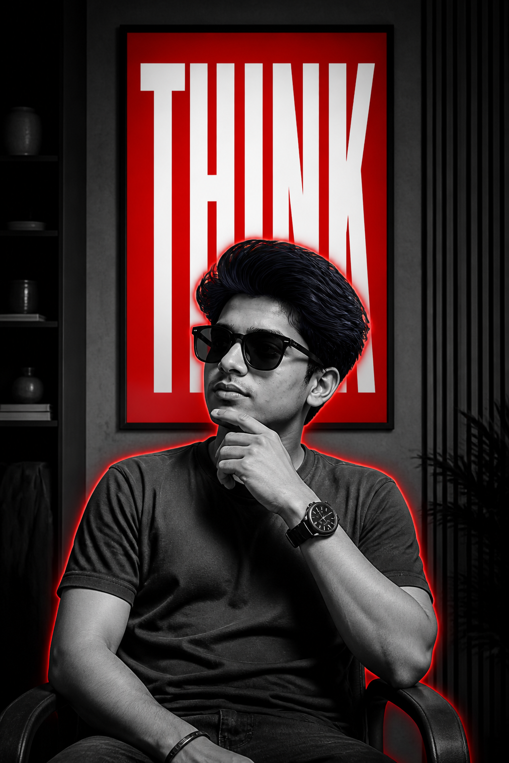 Think Poster Portrait — Portrait AI image prompt example generated with Gemini (portrait, poster)
