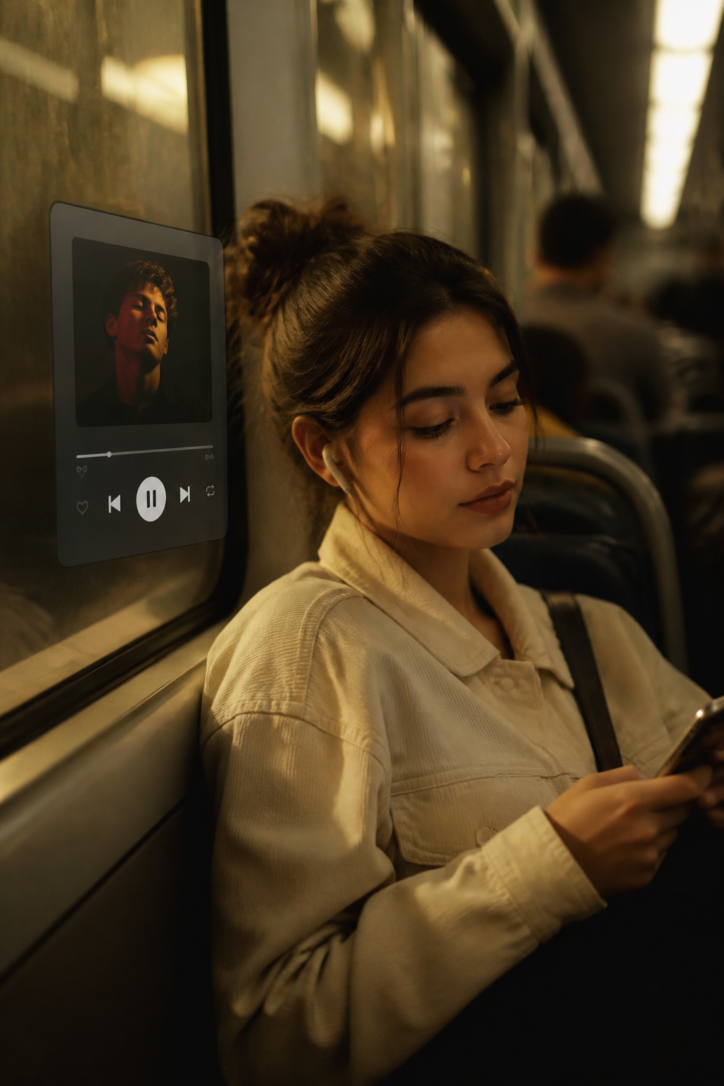 Train Music Overlay — Cinematic AI image prompt example generated with Gemini (cinematic, train)