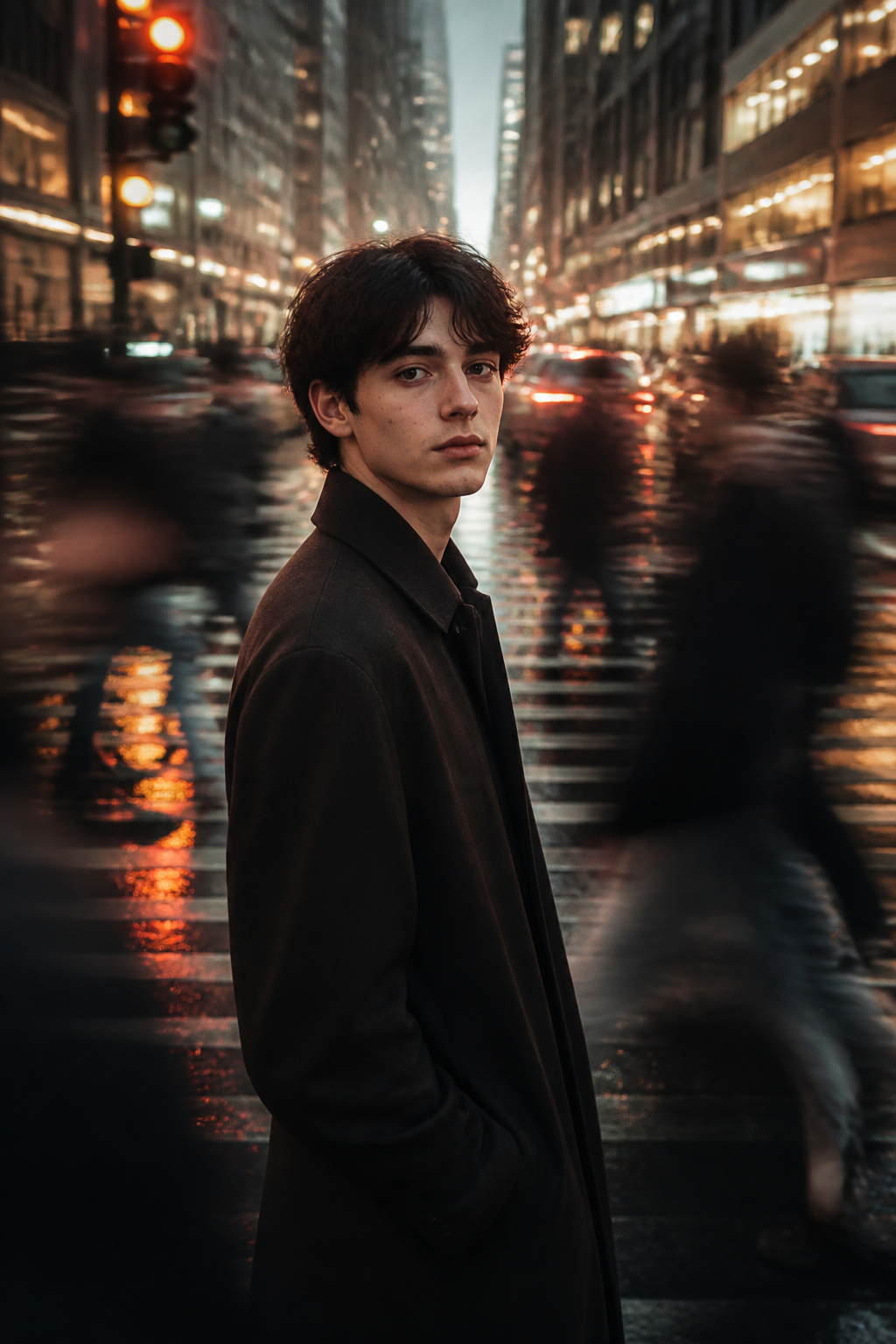 Urban Motion Portrait — Cinematic AI image prompt example generated with Nano Banana (cinematic, street)