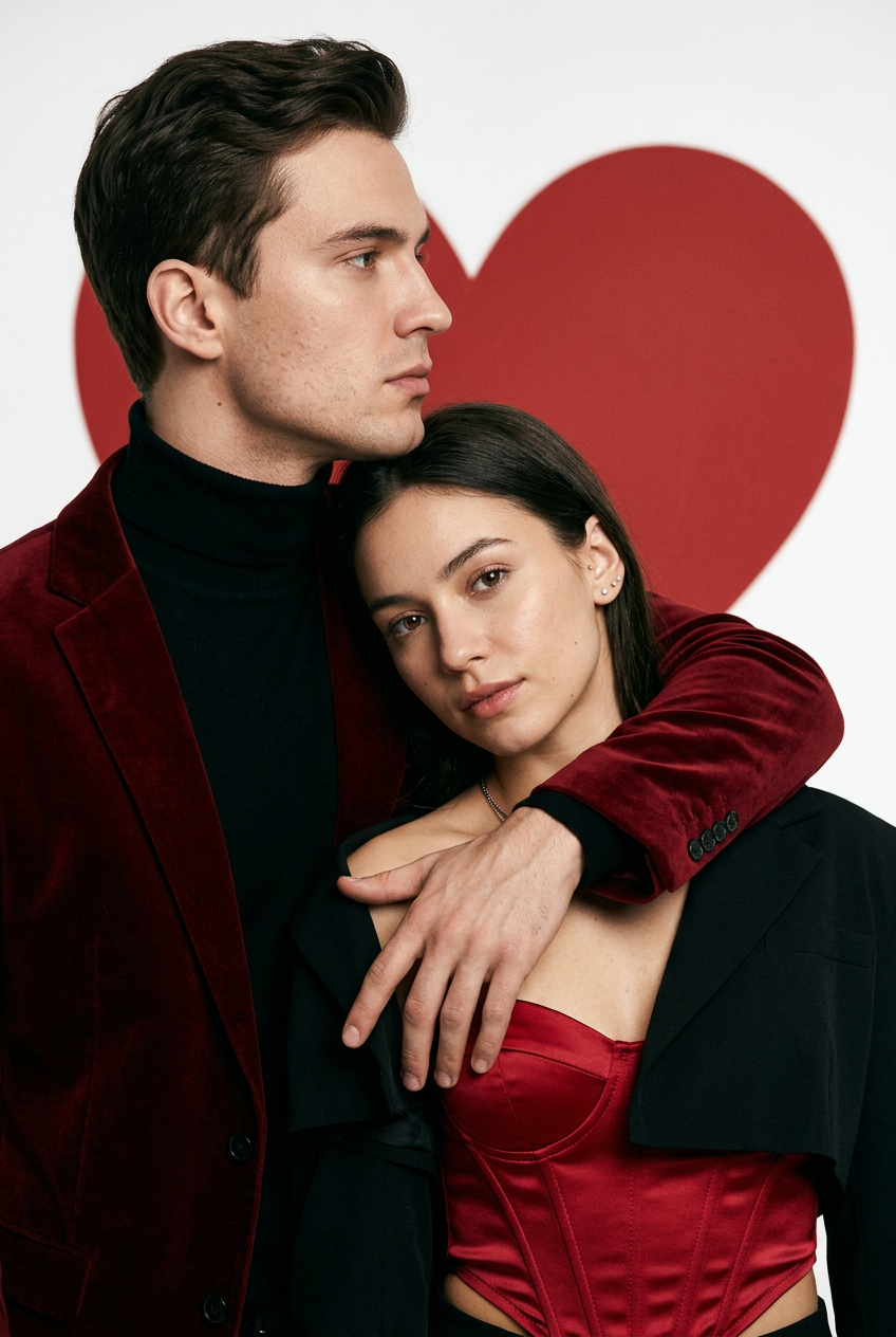 Valentine Studio Editorial — Editorial AI image prompt example generated with Nano Banana (valentine, editorial)