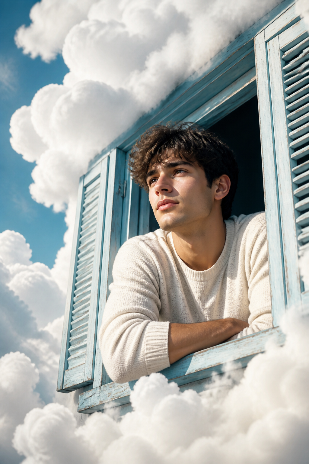 Window In The Clouds — Surreal AI image prompt example generated with Gemini (clouds, surreal)